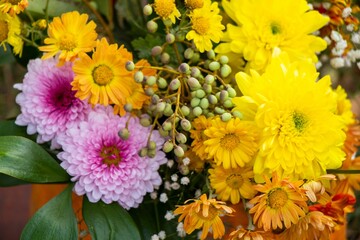 Closeup of a vibrant and inviting floral arrangement.