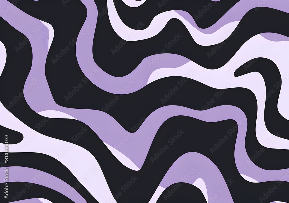 Poster vector, simple minimalistic flat style illustration of groovy wavy lines in the shape of zebra strip