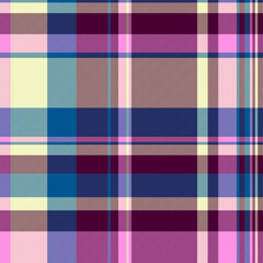 Textile texture vector of plaid check tartan with a pattern seamless fabric background.