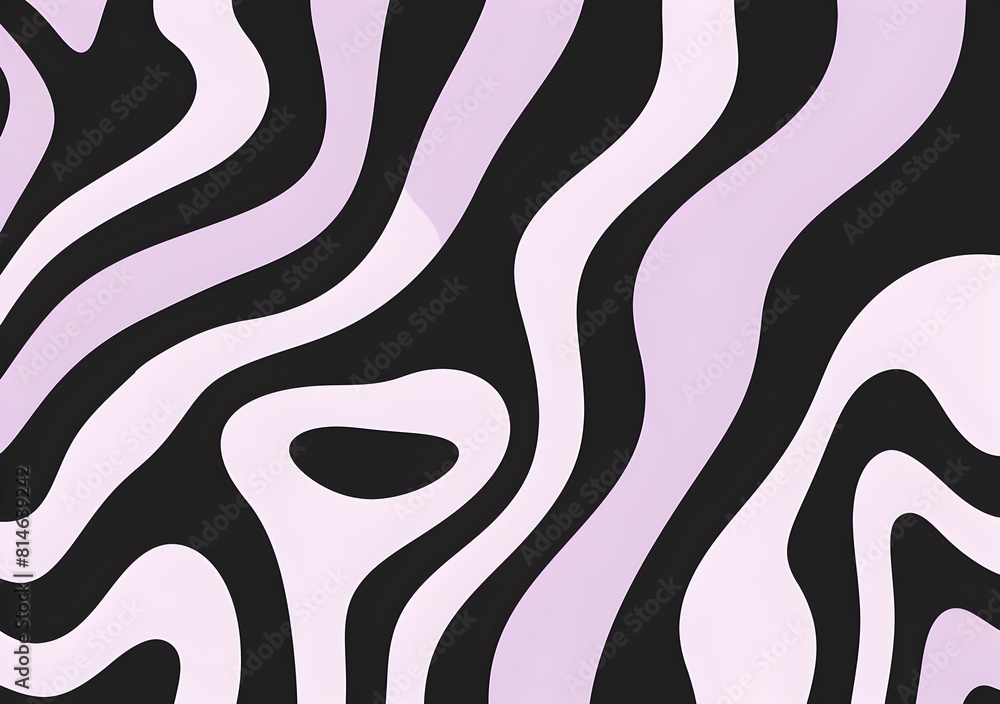 Poster vector, simple minimalistic flat style illustration of groovy wavy lines in the shape of zebra strip