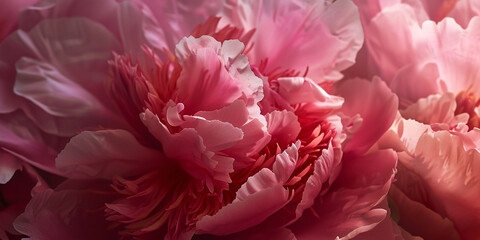 Beautiful pink colored peony spring flower