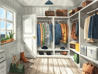Scandinavian Style Clothes Storage Room