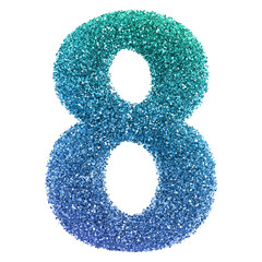 Gradient Glitter 3D Number 8