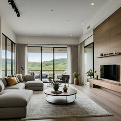 "Capturing Tranquility: Serene Ambiance in Spacious Living Rooms"
