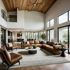 "Capturing Tranquility: Serene Ambiance in Spacious Living Rooms"
