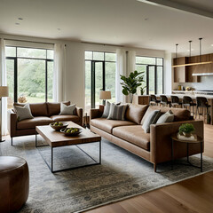 "Capturing Tranquility: Serene Ambiance in Spacious Living Rooms"
