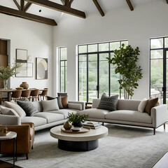"Capturing Tranquility: Serene Ambiance in Spacious Living Rooms"
