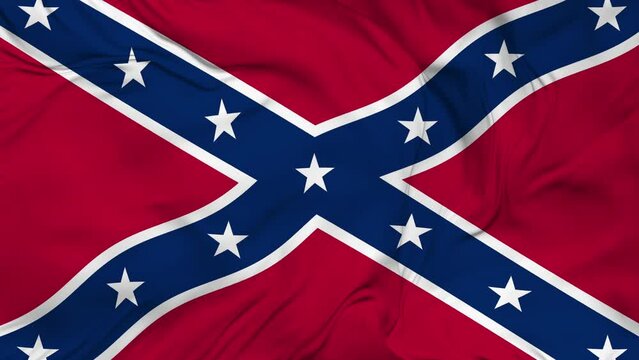 A beautiful view of the Confederate flag video. 3d flag-waving video. Confederate flag 4K resolution.