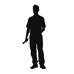 Silhouette of Chef Holding a Knife