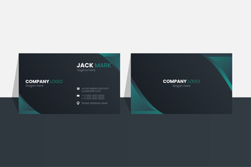 Obraz premium Double-sided horizontal layout creative business card vector design template. Business card for business and personal use. Vector illustration design. Stationery design print ready.