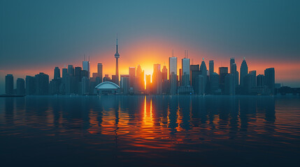 sunrise over the city Toronto