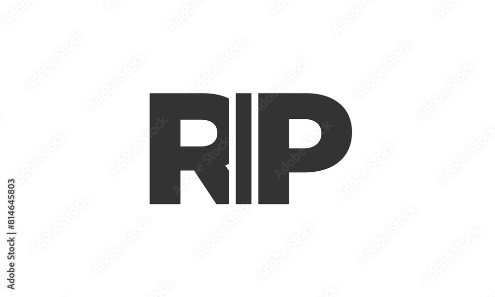 Poster rip logo design template with strong and modern bold text. initial based vector logotype featuring s