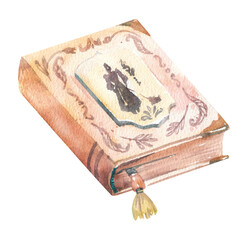 Vintage diary book. Hand drawn illustration on white background