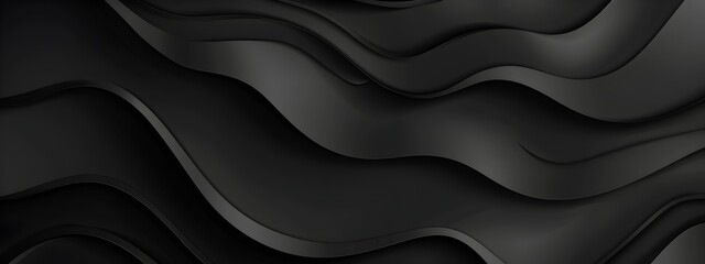 Black banner background with waves and wavy lines
