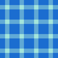 Damask textile tartan fabric, mosaic background vector texture. Flannel pattern check plaid seamless in cyan and blue colors.