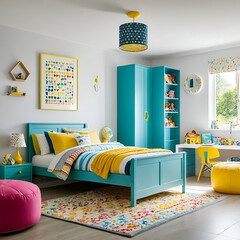 "Youthful Haven: Captivating Shots of Spacious Teen Bedrooms"
