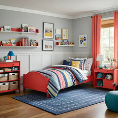 "Youthful Haven: Captivating Shots of Spacious Teen Bedrooms"

