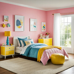 "Youthful Haven: Captivating Shots of Spacious Teen Bedrooms"

