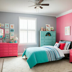 "Youthful Haven: Captivating Shots of Spacious Teen Bedrooms"
