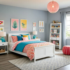 "Youthful Haven: Captivating Shots of Spacious Teen Bedrooms"
