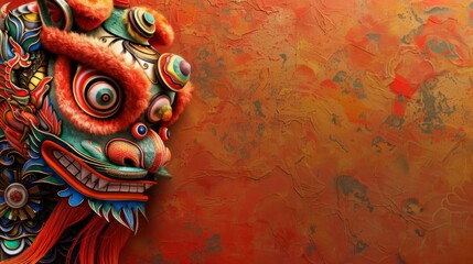 China new year background with lion dance
