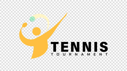 Tennis Logo ,Flat Modern design, Illustrations for use in online sporting events, isolated on a transparent background , illustration Vector EPS 10