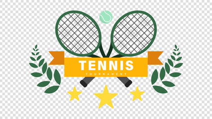 Naklejka premium Tennis Logo ,Flat Modern design, Illustrations for use in online sporting events, isolated on a transparent background , illustration Vector EPS 10