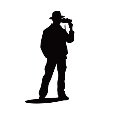 recommend clip art: Man with Binoculars Silhouette