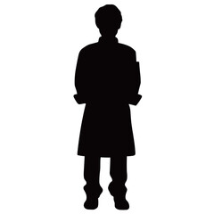 Silhouette of Man in Stylish Overcoat