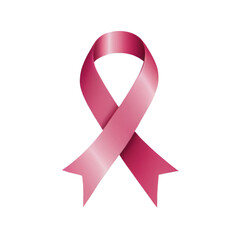 breast cancer awareness pink ribbon on a clear background