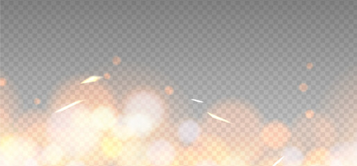 Gold abstract bokeh overlay design. Holiday photo sparkle decoration. Vector elements