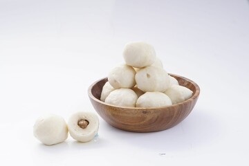Ceramic bowl filled with Japanese mochi