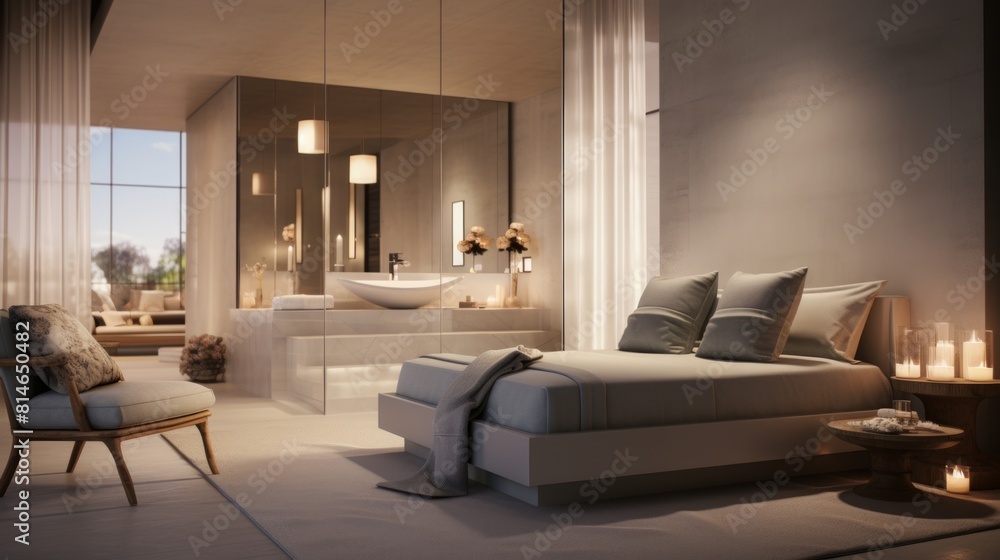 Poster generative ai lavish spa suite offering a range of rejuvenating treatments.