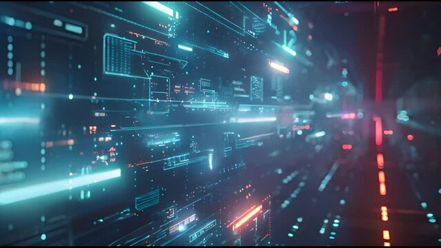 Add text and combine with your video to create an infographic with a futuristic technology interface. Alpha PNG clip art.