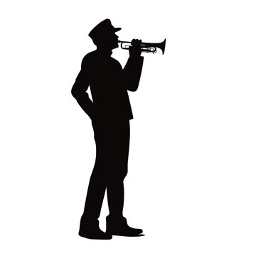 recommend clip art: Man Playing Trumpet with Hat Silhouette
