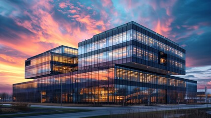 Obraz premium Exterior view of an modern designed office building