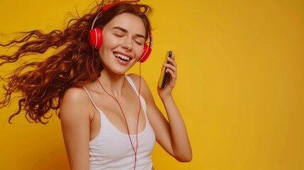 Young Woman Enjoying Music