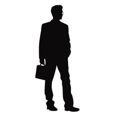 Obraz premium Businessman with Briefcase Silhouette Walking