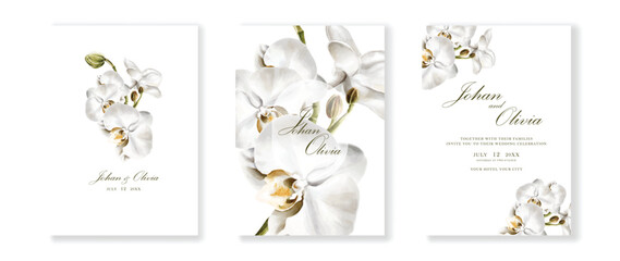 Beautiful wedding invitation card background watercolor vector