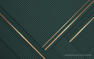 modern green abstract with golden lines background