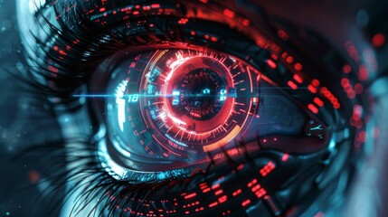 Futuristic technology concept with abstract eye