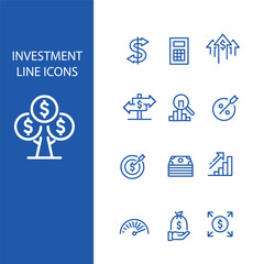 investment line vector icons set , finance line icon , business vector icon