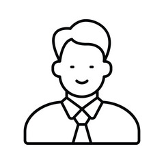 Male avatar showing concept icon of manager in modern style