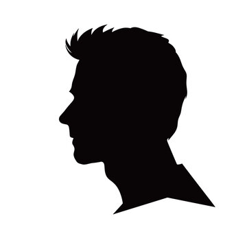 recommend clip art: Simple Silhouette of Man Looking Left