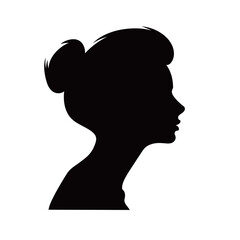 Elegant Woman Silhouette with Bun Hairstyle