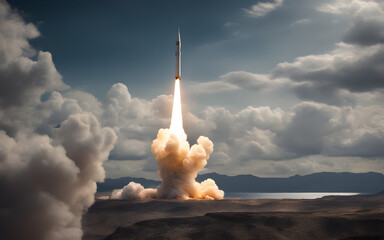 Military missile attack launch, air defence systems concept