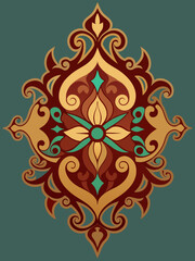 Ornamental Design Baroque Element vector illustration. Gold ornament baroque style element design 
