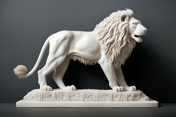 Clay lion figurine. Digital illustration.