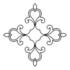 Ornamental Design Baroque Element vector illustration. Black ornament baroque style element design 