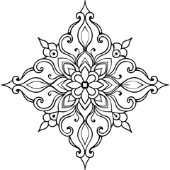 Ornamental Design Baroque Element vector illustration. Black ornament baroque style element design 